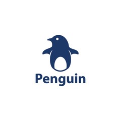 Cute penguin icon logo vector