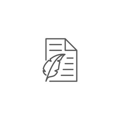 Paper with feather pen icon vector
