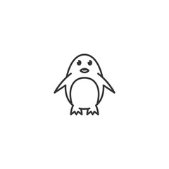 Cute penguin icon logo vector