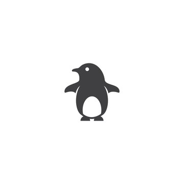 Cute penguin icon logo vector