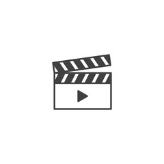 Movie clapper board icon vector