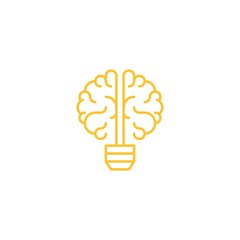 lightbulb brain, Brainstorming logo icon template
