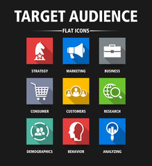 TARGET AUDIENCE FLAT ICONS