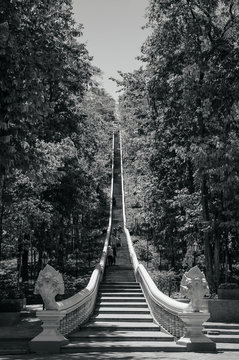 Stairway to Khao kradong volcano or Khao Kradong Forest Park. in Buriram, THAILAND.