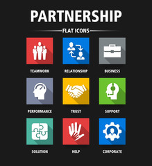PARTNERSHIP FLAT ICONS