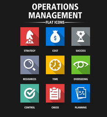 OPERATIONS MANAGEMENT FLAT ICONS