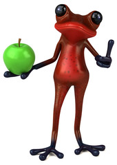 Fun red frog - 3D Illustration