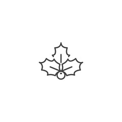 Christmas holly berry icon vector