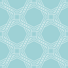 Abstract light blue seamless background. White pattern