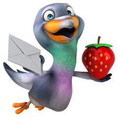 Fun pigeon - 3D Illustration