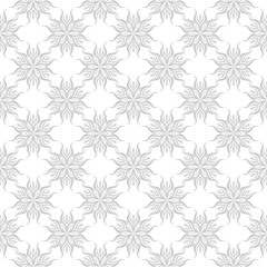 Seamless pattern. Gray flowers on white background