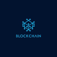 Block chain icon logo template