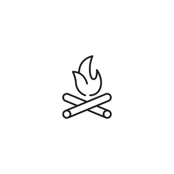 recommend clip art: Bonfire line icon vector