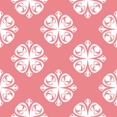  Floral seamless pattern. White flowers on pink background