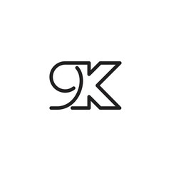 9k letter icon logo vector template