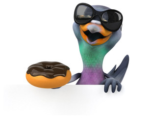 Fun pigeon - 3D Illustration
