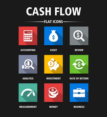CASH FLOW FLAT ICONS