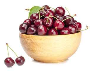 Cherries in Cup isolated on white background