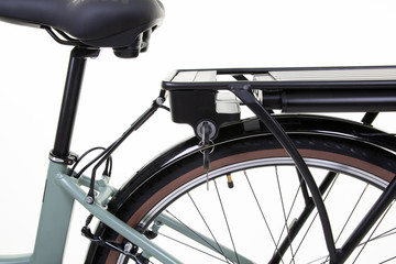 sit and rear of e-bike electric with lithium battery power