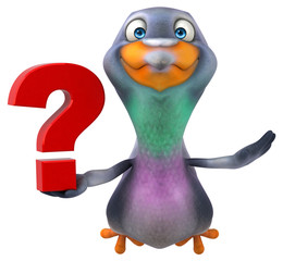 Fun pigeon - 3D Illustration