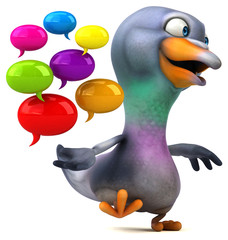 Fun pigeon - 3D Illustration