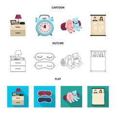 Vector illustration of dreams and night sign. Set of dreams and bedroom vector icon for stock.