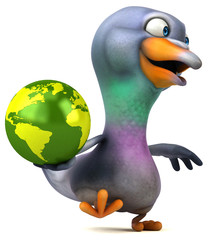 Fun pigeon - 3D Illustration