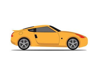 Illustration of yellow car vector, vector illustration