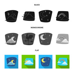 Vector design of weather and climate logo. Set of weather and cloud stock symbol for web.