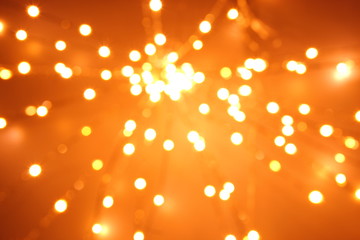 Red christmas lights on a black background