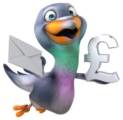 Fun pigeon - 3D Illustration