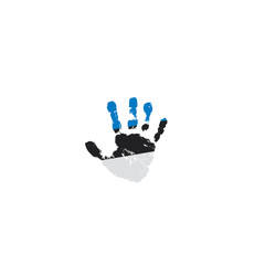 Estonia flag and hand on white background. Vector illustration