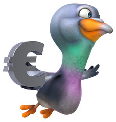 Fun pigeon - 3D Illustration