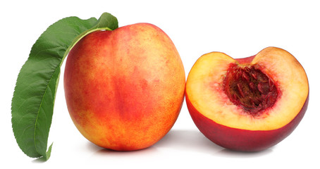 Peach isolated on a white background