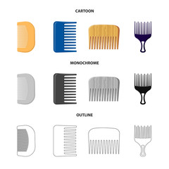 Vector design of brush and hair logo. Collection of brush and hairbrush stock vector illustration.
