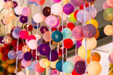 Multicolored Circle object Equipment used for hanging decorations for beauty during the festival.