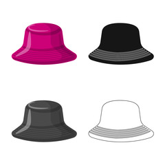 Vector illustration of headgear and cap sign. Collection of headgear and accessory vector icon for stock.