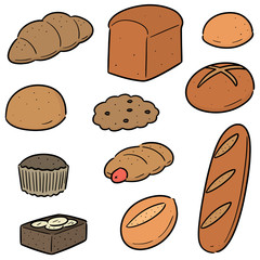 vector set of bakery
