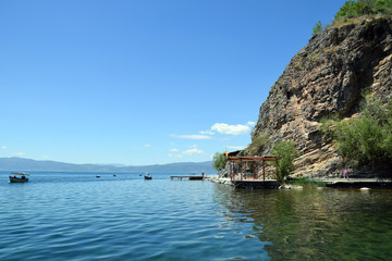 Fototapeta premium Ohrid lake cliffs. Ohrid, Macedonia.