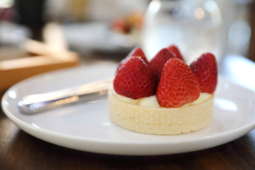 Strawberry cheese tart cake dessert sweet food