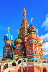Fototapeta na wymiar Architecture of St. Basil's Cathedral on Red Square. Moscow historical center landscape