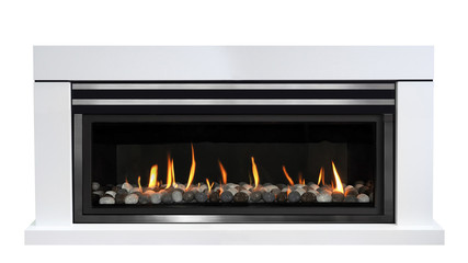 Gas fireplace isolated on white background