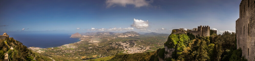 panorama view in  sicily, italy
