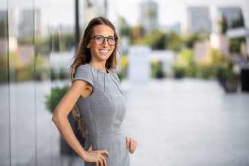 Female corporate executive, determined achiever, confident inner positivity, leader, ready for success