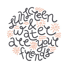 Quote about beauty and skin in doodle style