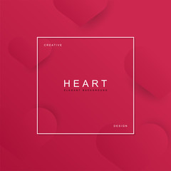 Heart abstract banner pink colors, with space for text. Usable for web, landing page, social media, print, banner, backdrop, background template.