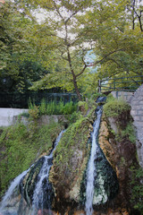 Fototapeta na wymiar River and Springs in Pozar Thermal Baths Aridaia Greece