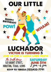 Set of Vintage Lucha Libre tickets. Lucha Libre Birthday Party.