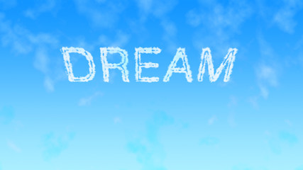 dream of business to success, word on blue sky, dream alphabet