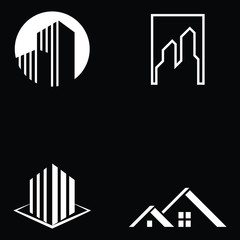 Real Estate Logo Design Set. Creative Abstract Real Estate Icons